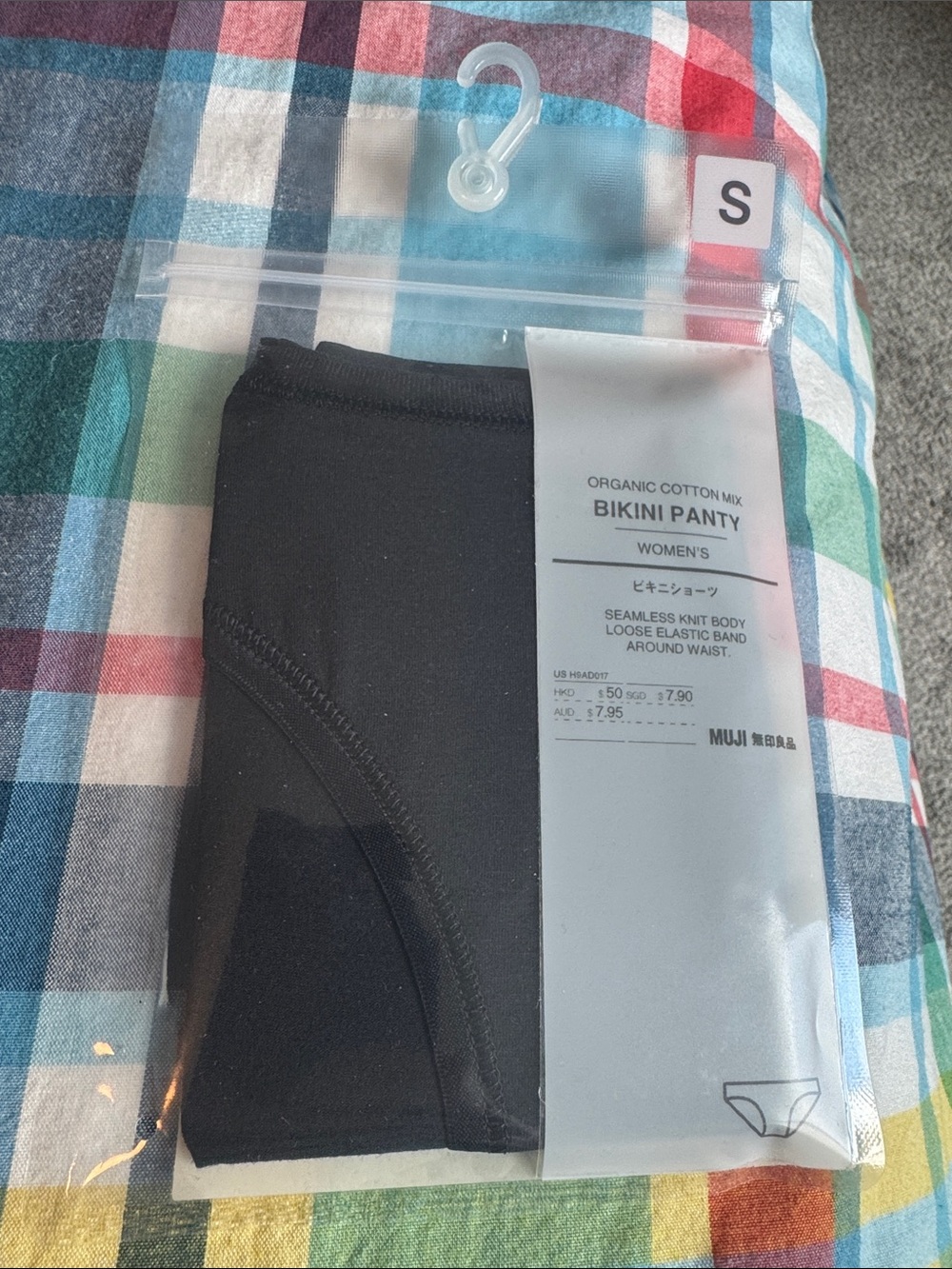 Muji Black Organic Cotton Mix Bikini Panty